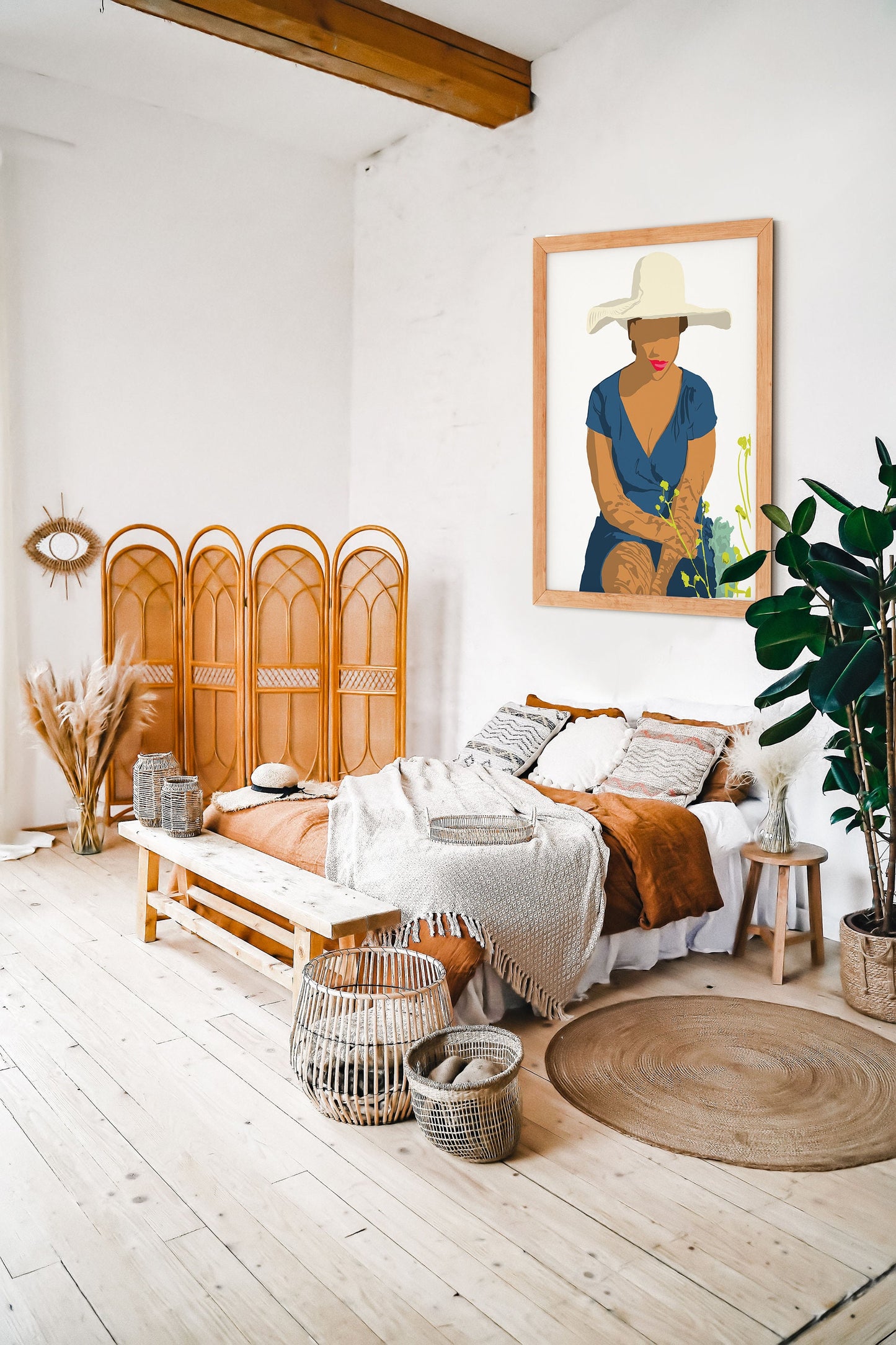 Daisies of Color | Instant Download, Black Woman Art, Woman Art, Black Girl Print, African Woman Art, Black Woman, Bathroom Art,