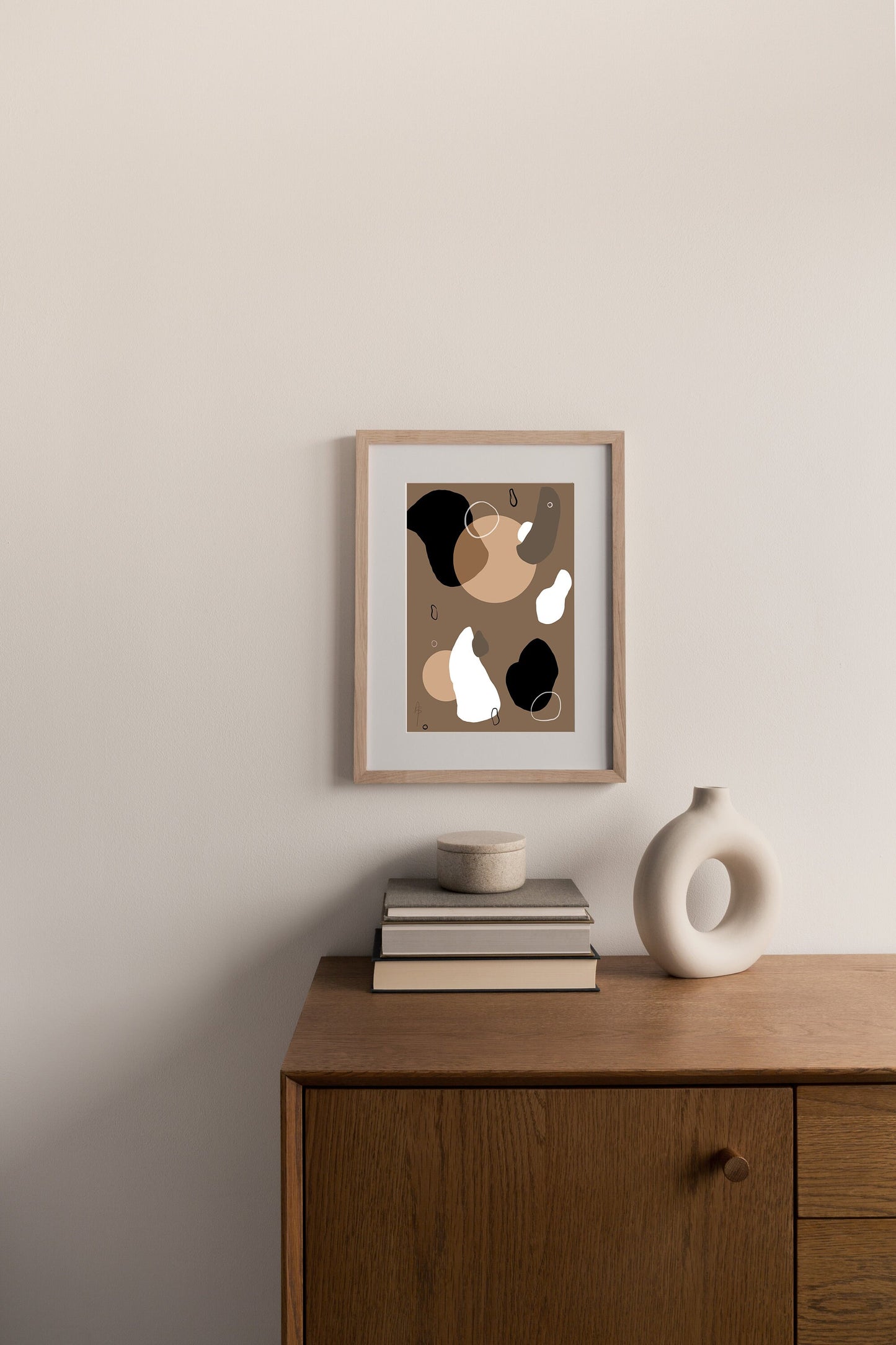 Wall Mural Art | Instant Download, Abstract Mural Print, Neutral Art, Mid-Century Modern Art, Monochromatic Art, Digital Print Art