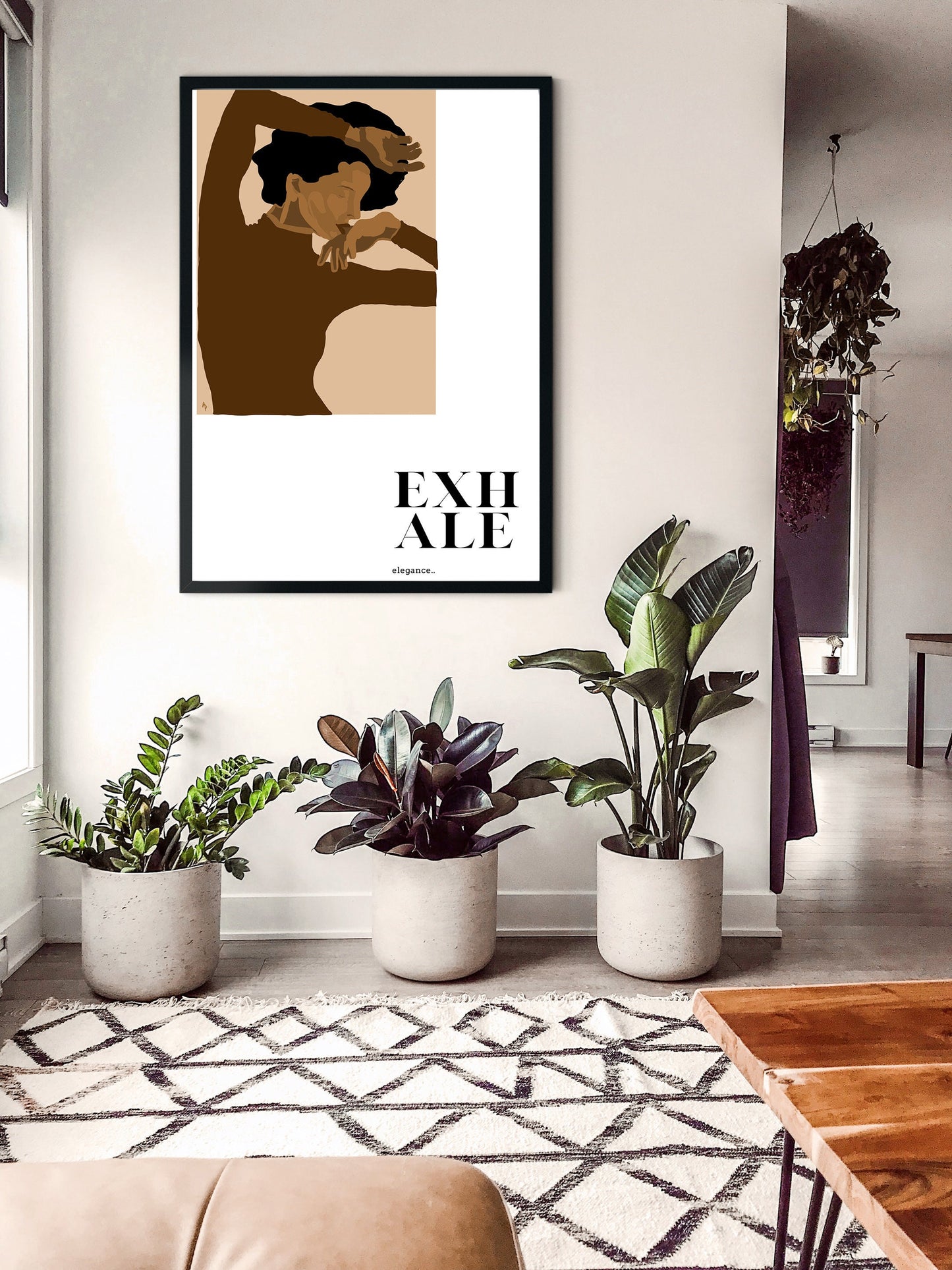 Black Girl Boho Art | Instant Download, Afro American Art, Boho Black Girl Print, Black Woman Art, Exhale Art, Black Girl Art