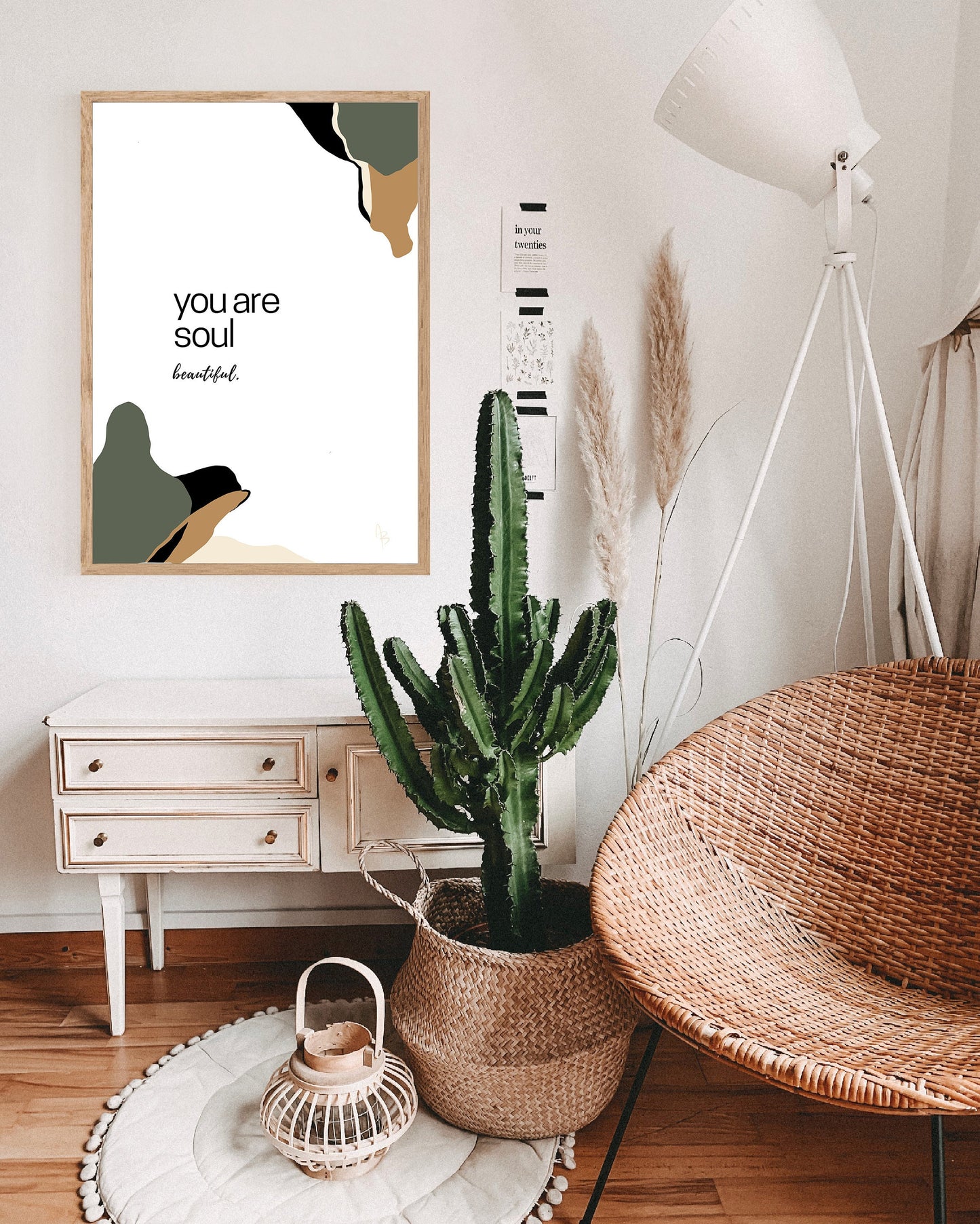 Soul Beautiful Wall Art | Instant Download, Typographic Art, Word Art, Neutral Art, Boho Art, Digital Print Art