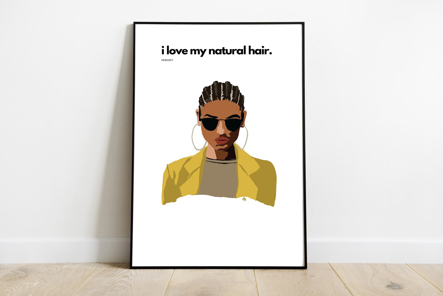 I Love My Natural Cornrows | Instant Download, Black Girl Boho Art, Natural Hair Art, Natural Hair Print, Black Woman Art, Black Girl Afro