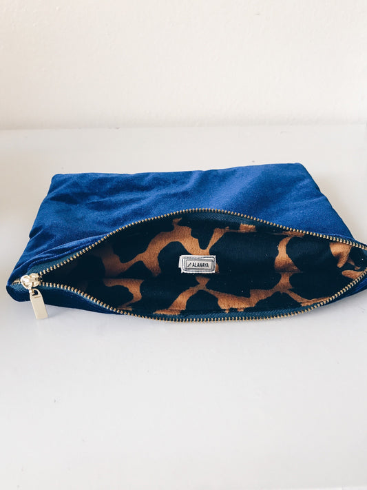 Midnight Blue ALANAYA Velvet Clutch