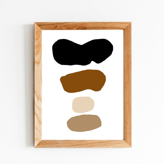 Mid-Century Color Block Art | Instant Download, Boho Art, Neutral Art, Mid-Century Modern Art, Monochromatic Art, Digital Print Art