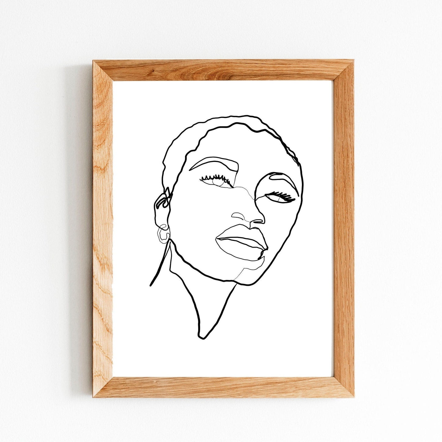 Woman Line Art Print | Printable wall art, Black woman art, Instant Download, Natural Hair, Minimal Line Art