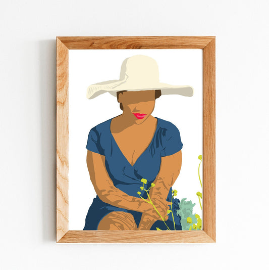 Daisies of Color | Instant Download, Black Woman Art, Woman Art, Black Girl Print, African Woman Art, Black Woman, Bathroom Art,