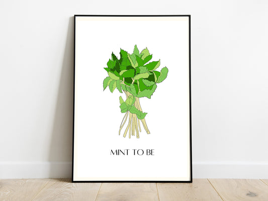 Mint Herb Wall Art | Instant Download, Plant Wall Art, Funny Wall Art, Digital Prints, Printable Plant Art, Printable Wall Art