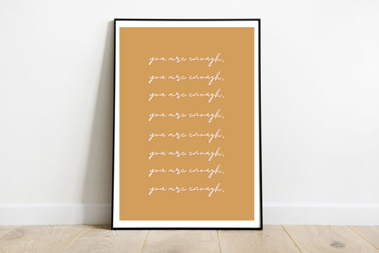 You Are Enough Wall Art | Text Printable Wall Art, Encouraging Wall Art, Motivational Wall Prints, Printable Wall Art, Instant Download