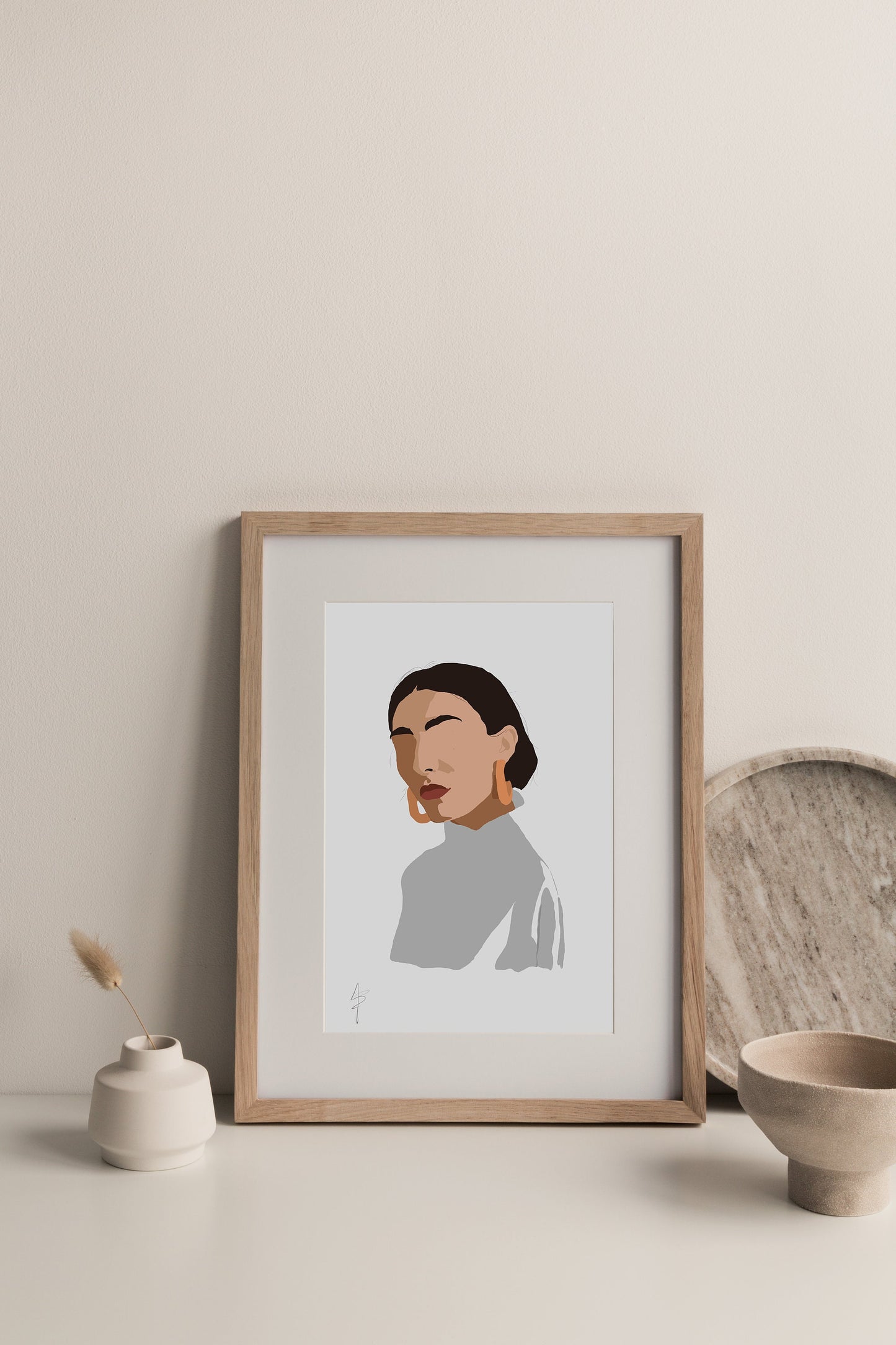Woman Wall Art | Instant Download, Feminine Wall Art, Latina Wall Art, Curly Hair Art, Black Woman Art, Mid Century Modern Art