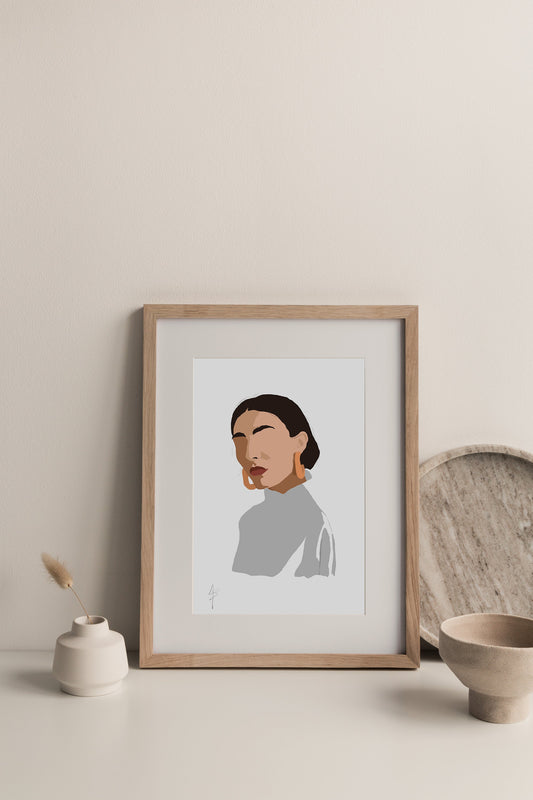 Woman Wall Art | Instant Download, Feminine Wall Art, Latina Wall Art, Curly Hair Art, Black Woman Art, Mid Century Modern Art
