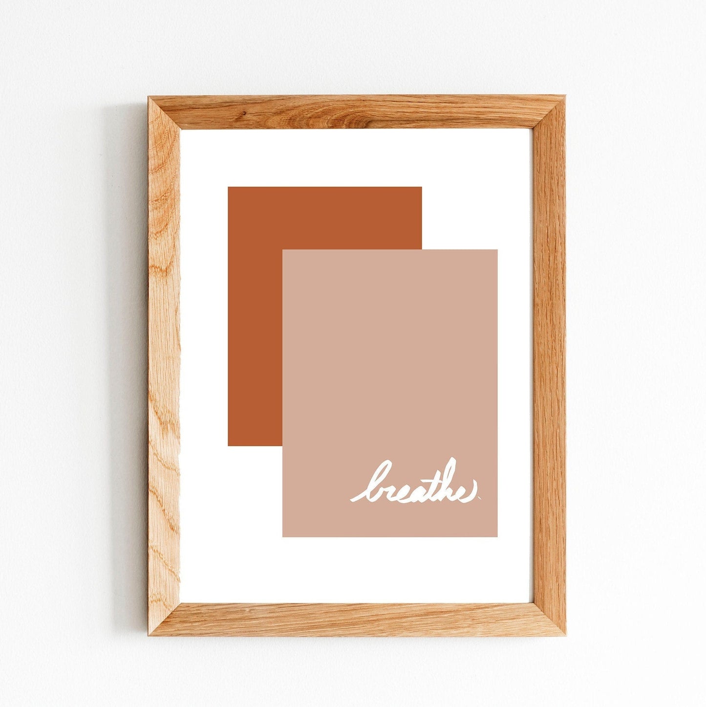 Breathe Wall Art | Instant Download, Word Art, Encouraging Wall Art, Mid-Century Modern Art, Digital Print Art