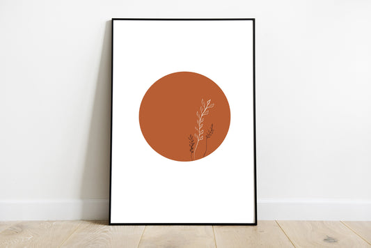 Terracotta Sun Art | Instant Download, Neutral Art, Mid-Century Modern Art, Monochromatic Art, Digital Print Art, Abstract Boho Art