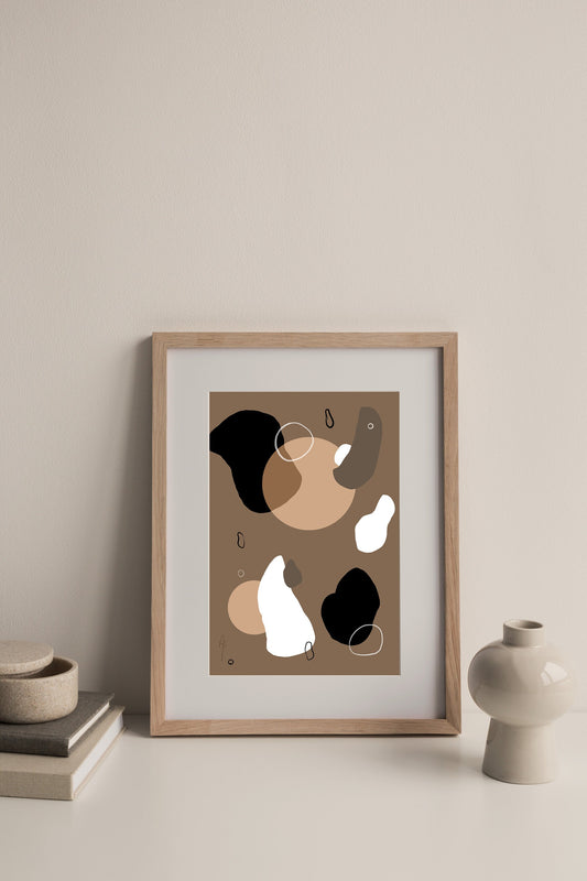 Wall Mural Art | Instant Download, Abstract Mural Print, Neutral Art, Mid-Century Modern Art, Monochromatic Art, Digital Print Art