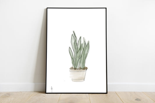 Snake Plant Wall Art | Instant Download, Plant Wall Art, Plant Art, Digital Prints, Printable Plant Art, Houseplant Art