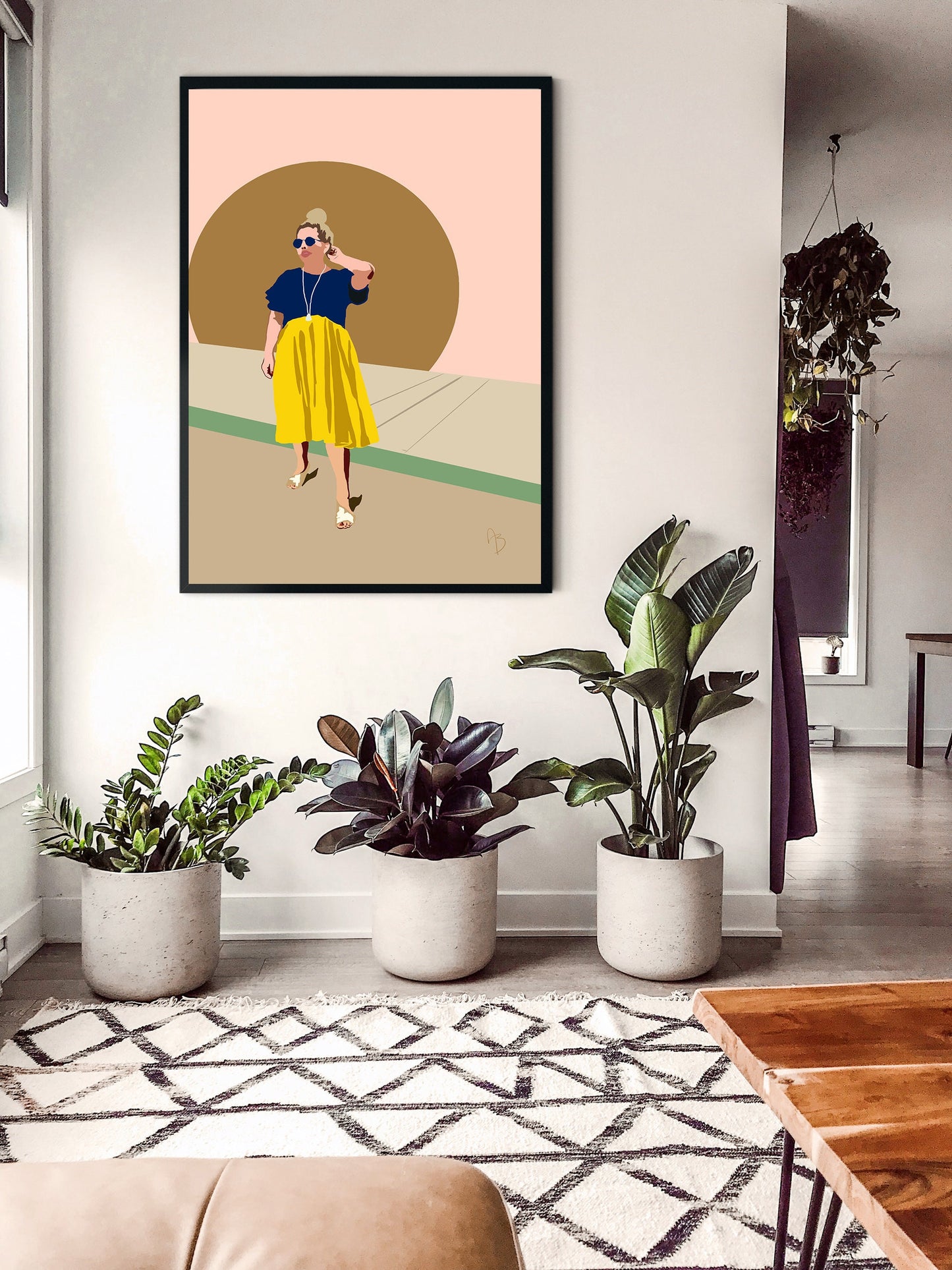 Sunshine Woman Art | Instant Download, Fashion Woman Art, Boho Woman Art, Plus-Size Fashion Art