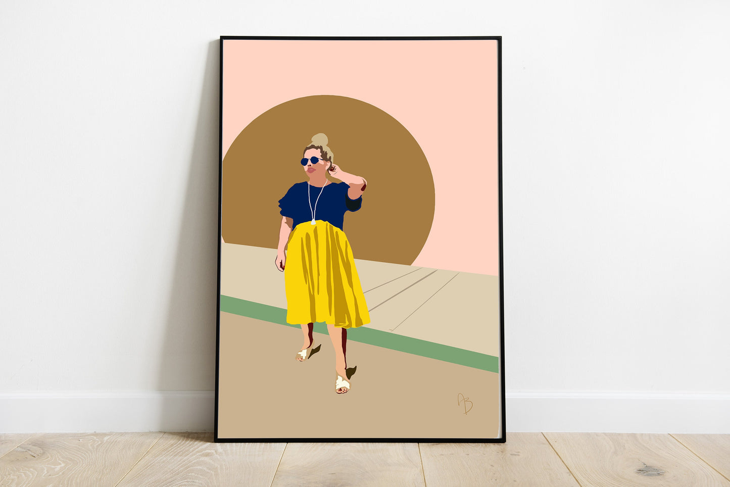 Sunshine Woman Art | Instant Download, Fashion Woman Art, Boho Woman Art, Plus-Size Fashion Art