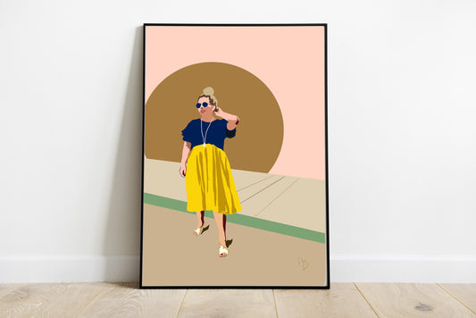 Sunshine Woman Art | Instant Download, Fashion Woman Art, Boho Woman Art, Plus-Size Fashion Art