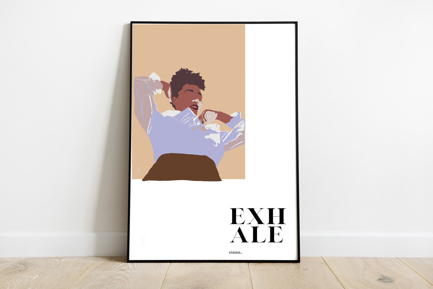 Black Girl Boho Art | Exhale Art, Instant Download, Afro American Art, Boho Black Girl Print, Black Woman Art, Exhale Art, Black Girl Art