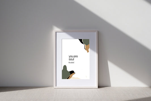 Soul Beautiful Wall Art | Instant Download, Typographic Art, Word Art, Neutral Art, Boho Art, Digital Print Art