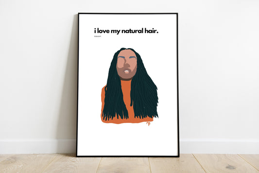 I Love My Natural Hair Locs | Instant Download, Black Girl Boho Art, Afro American Art, Black Girl Print, Black Woman Art, Black Girl Art
