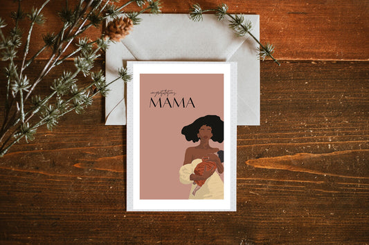 Congratulations Mama, Birth Announcement Greeting Card, Printable Greeting Card